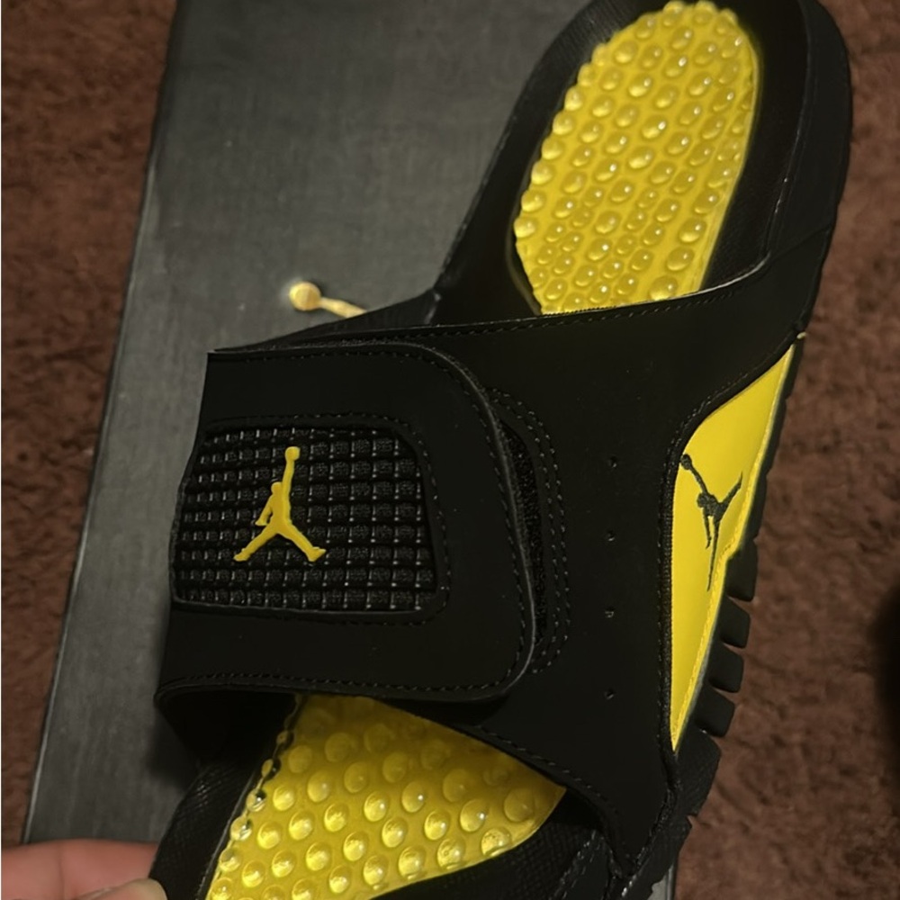 Jordan Slide Sandals in Black and Yellow